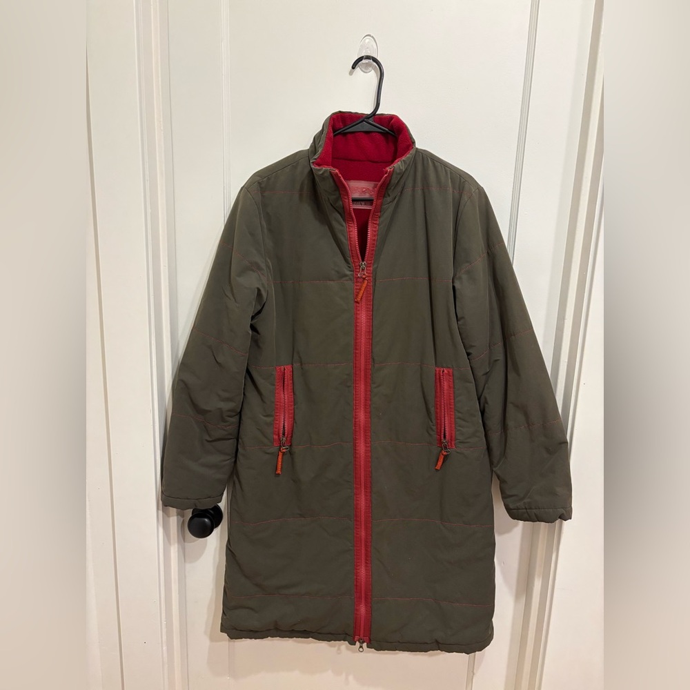 VTG! Krizia Jeans Olive Green and Red Women's Jacket M Size 10